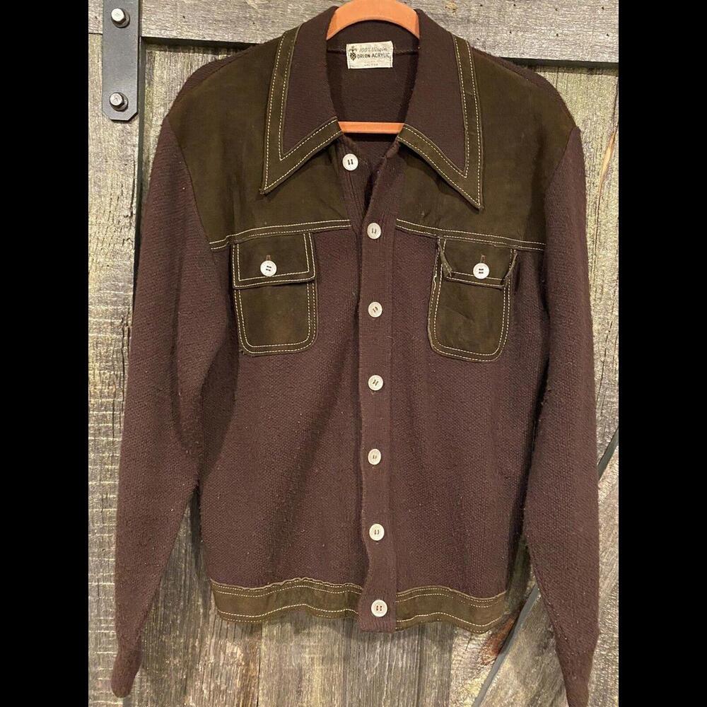 Vintage Western Wear Sweater Shirt 100% Virgin Orlon Acrylic Size Large